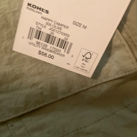 Happy Camper Olive Utility Windbreaker Jacket - Picture 10 of 10